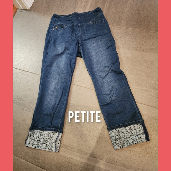 Belle by Kim Gravel Denim - Rhinestone Cuff Ankle Jeans